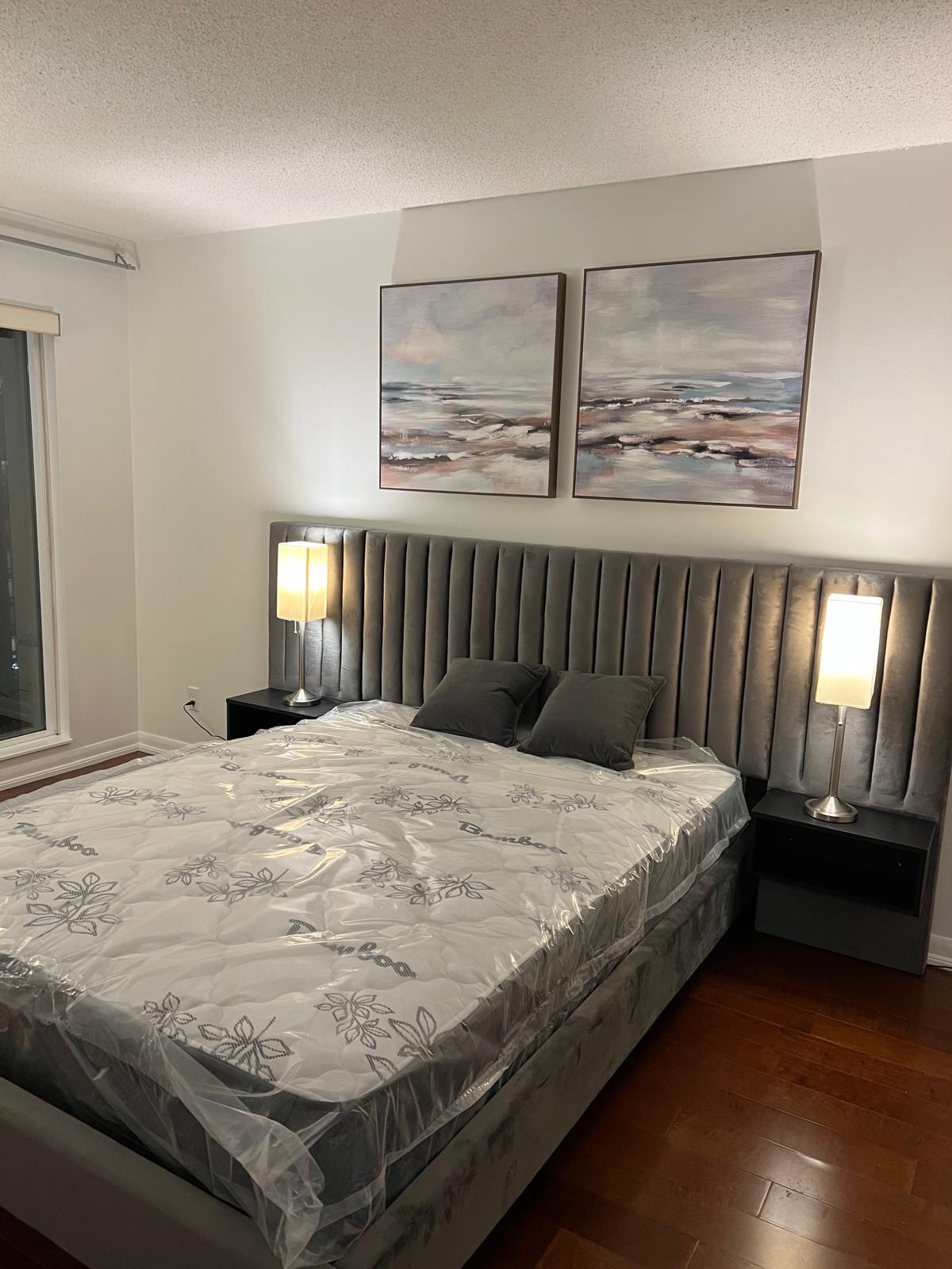 Guest-ready rental suite bedroom