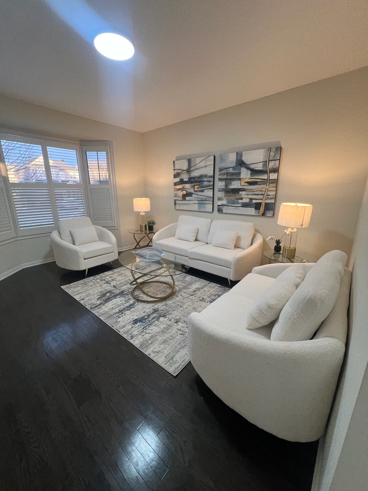 Tailored rental townhome lounge seating area